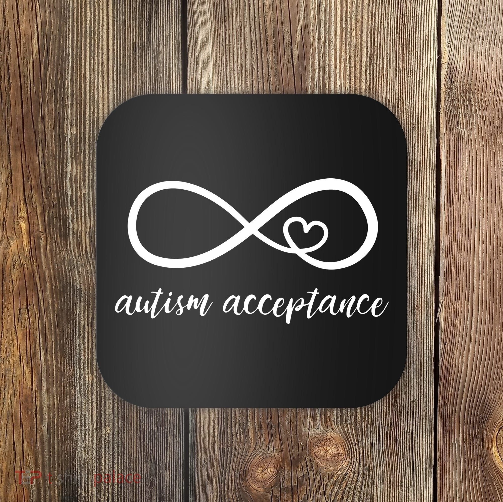 Red Instead Autism Shirt Autism Acceptance Coaster