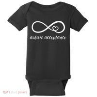 Red Instead Autism Shirt Autism Acceptance Baby Bodysuit thumb 0