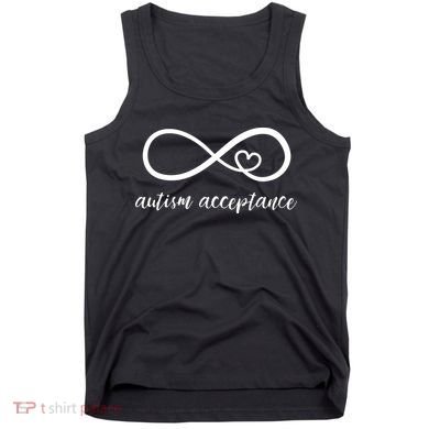 Red Instead Autism Shirt Autism Acceptance Tank Top