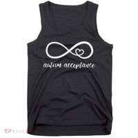 Red Instead Autism Shirt Autism Acceptance Tank Top thumb 0