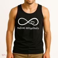 Red Instead Autism Shirt Autism Acceptance Tank Top thumb 3