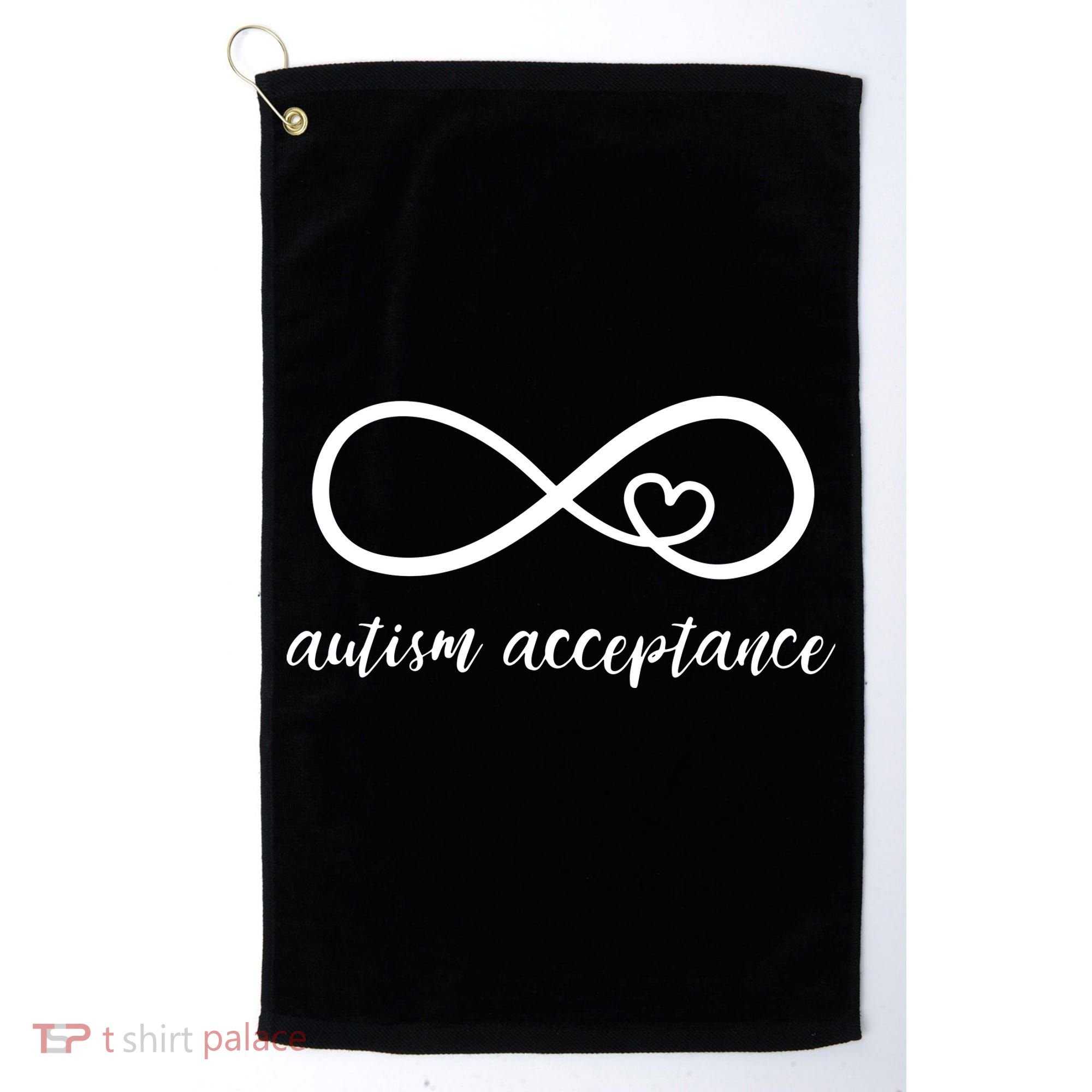 Red Instead Autism Shirt Autism Acceptance Golf Towel