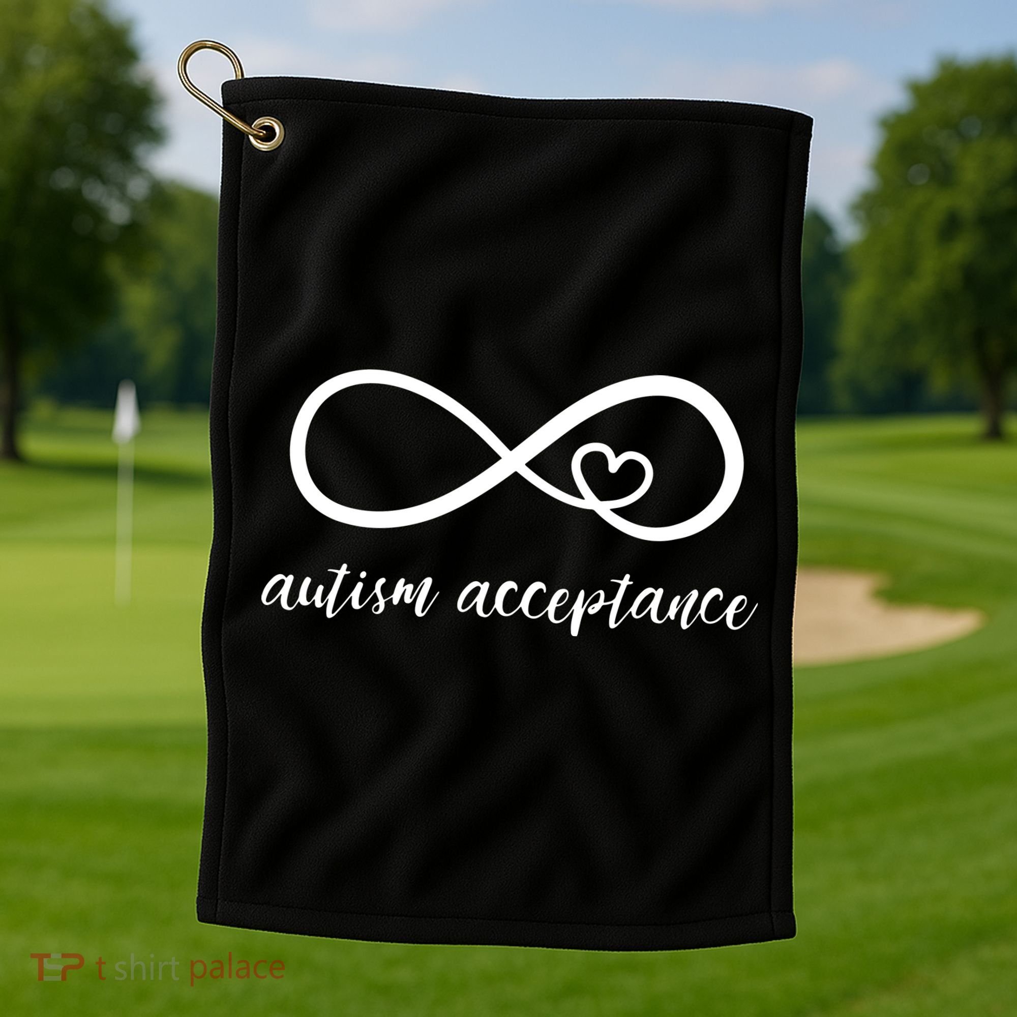 Red Instead Autism Shirt Autism Acceptance Golf Towel