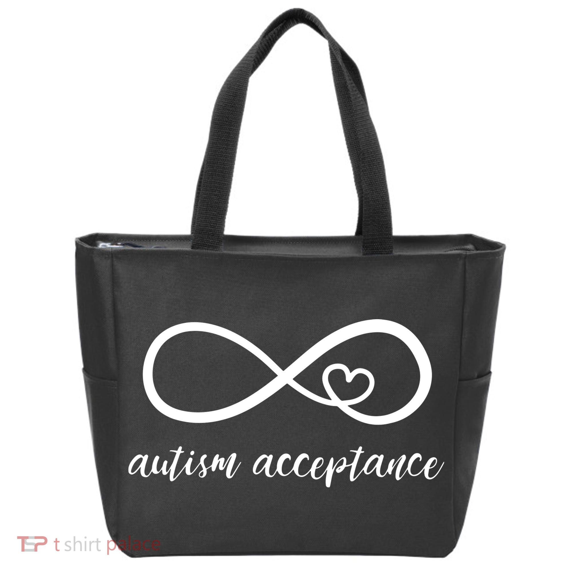 Red Instead Autism Shirt Autism Acceptance Tote Bag