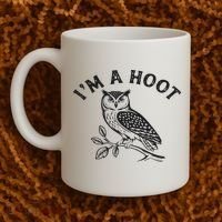 Retro I'm A Hoot Owl Bird Pun Sarcastic Jokes Women Coffee Mug thumb 2