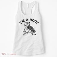 Retro I'm A Hoot Owl Bird Pun Sarcastic Jokes Women Women's Tank Top thumb 0