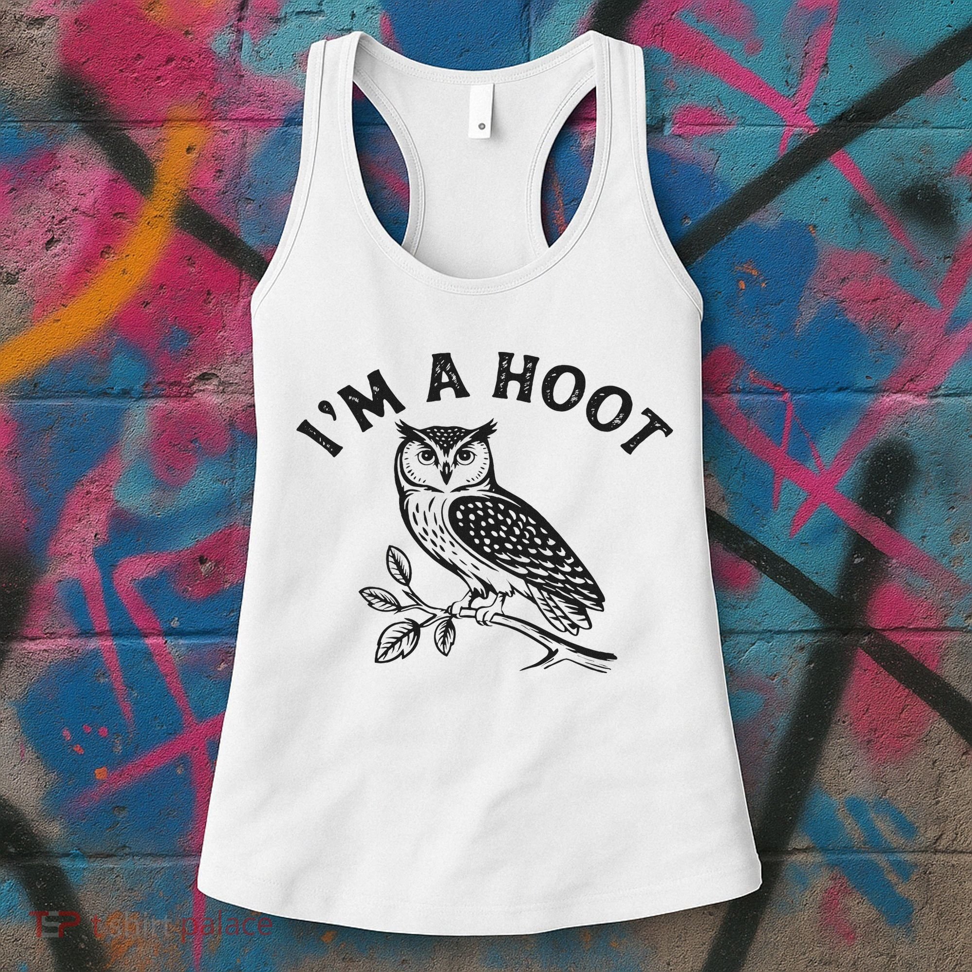 Retro I'm A Hoot Owl Bird Pun Sarcastic Jokes Women Women's Tank Top