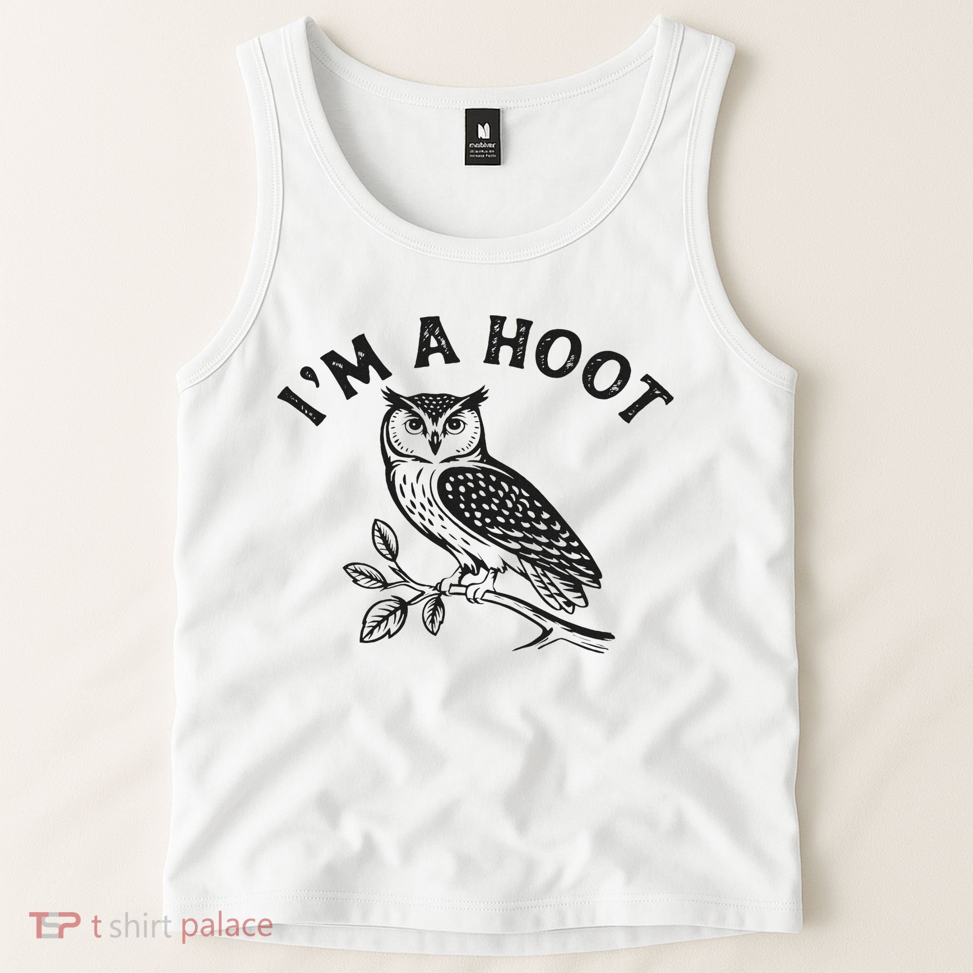 Retro I'm A Hoot Owl Bird Pun Sarcastic Jokes Women Tank Top