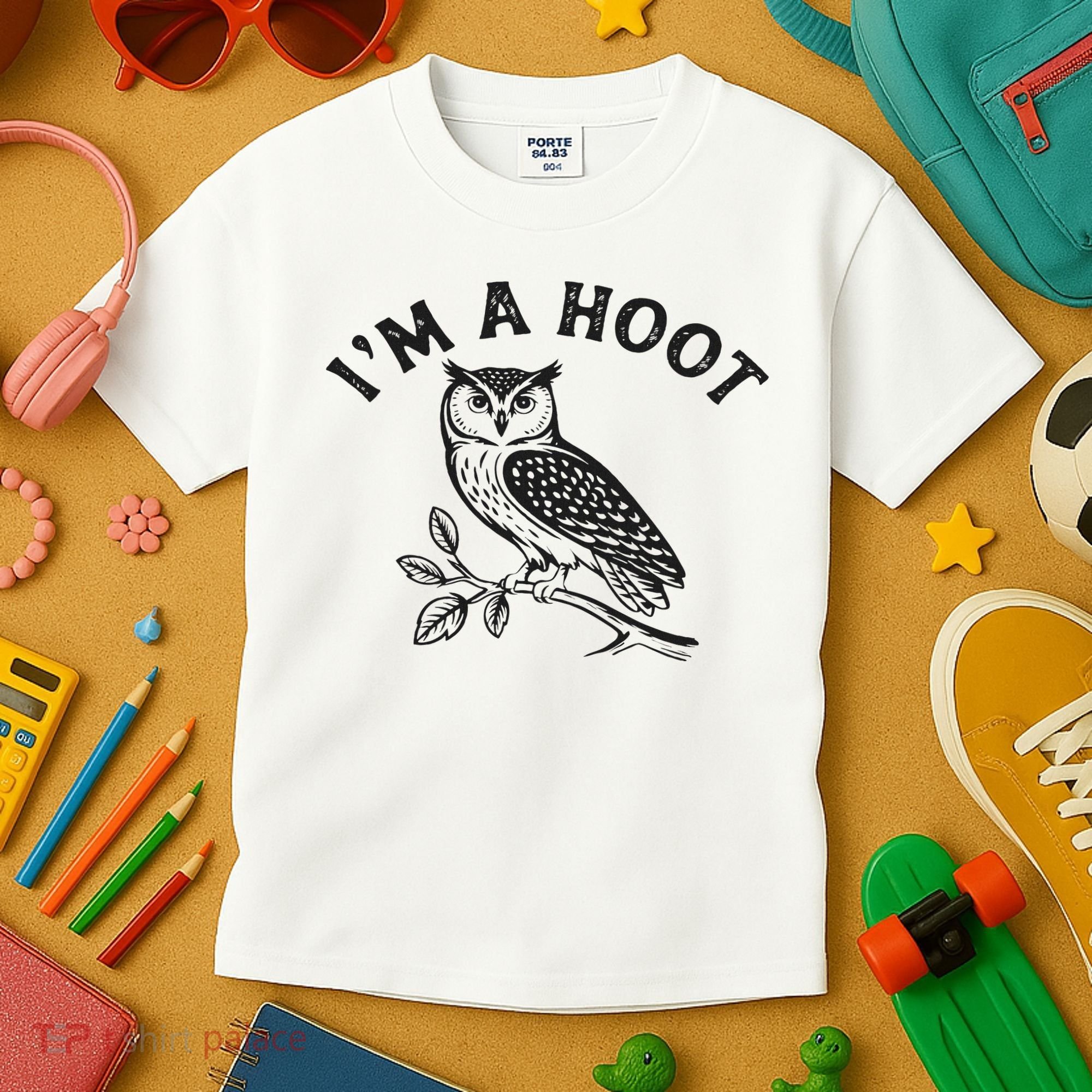Retro I'm A Hoot Owl Bird Pun Sarcastic Jokes Women Kids T-Shirt