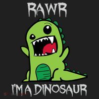 Rawr IM A Dinosaur Cartoon Trex Monster Ladies Heavyweight Boxy Pullover Hoodie thumb 2