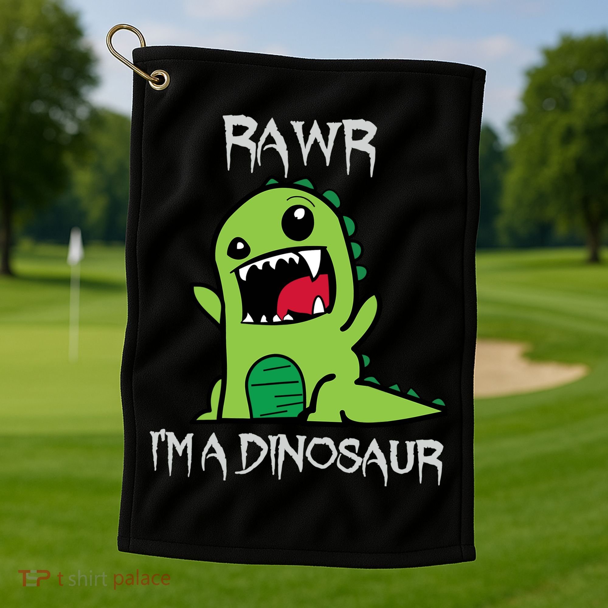 Rawr IM A Dinosaur Cartoon Trex Monster Golf Towel