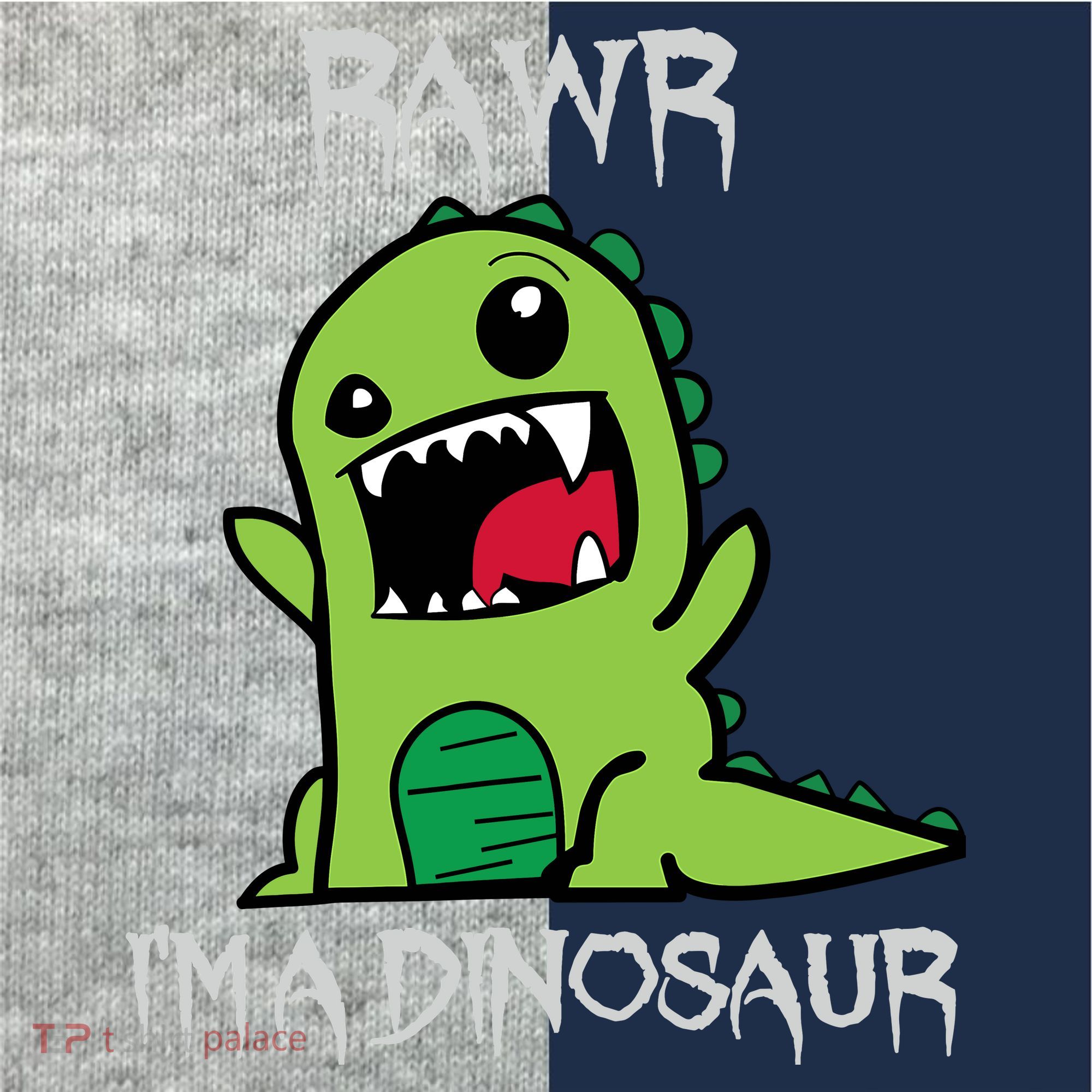 Rawr IM A Dinosaur Cartoon Trex Monster Kids Colorblock Raglan Jersey