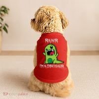 Rawr IM A Dinosaur Cartoon Trex Monster Doggie Tank thumb 2