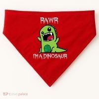 Rawr IM A Dinosaur Cartoon Trex Monster USA-Made Doggie Bandana thumb 0