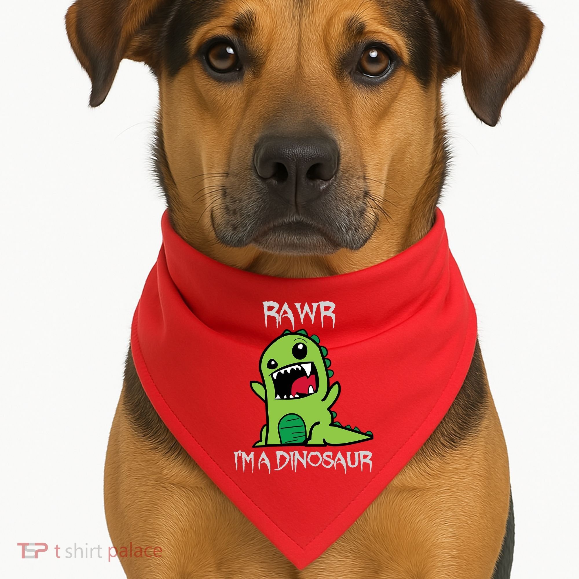 Rawr IM A Dinosaur Cartoon Trex Monster USA-Made Doggie Bandana