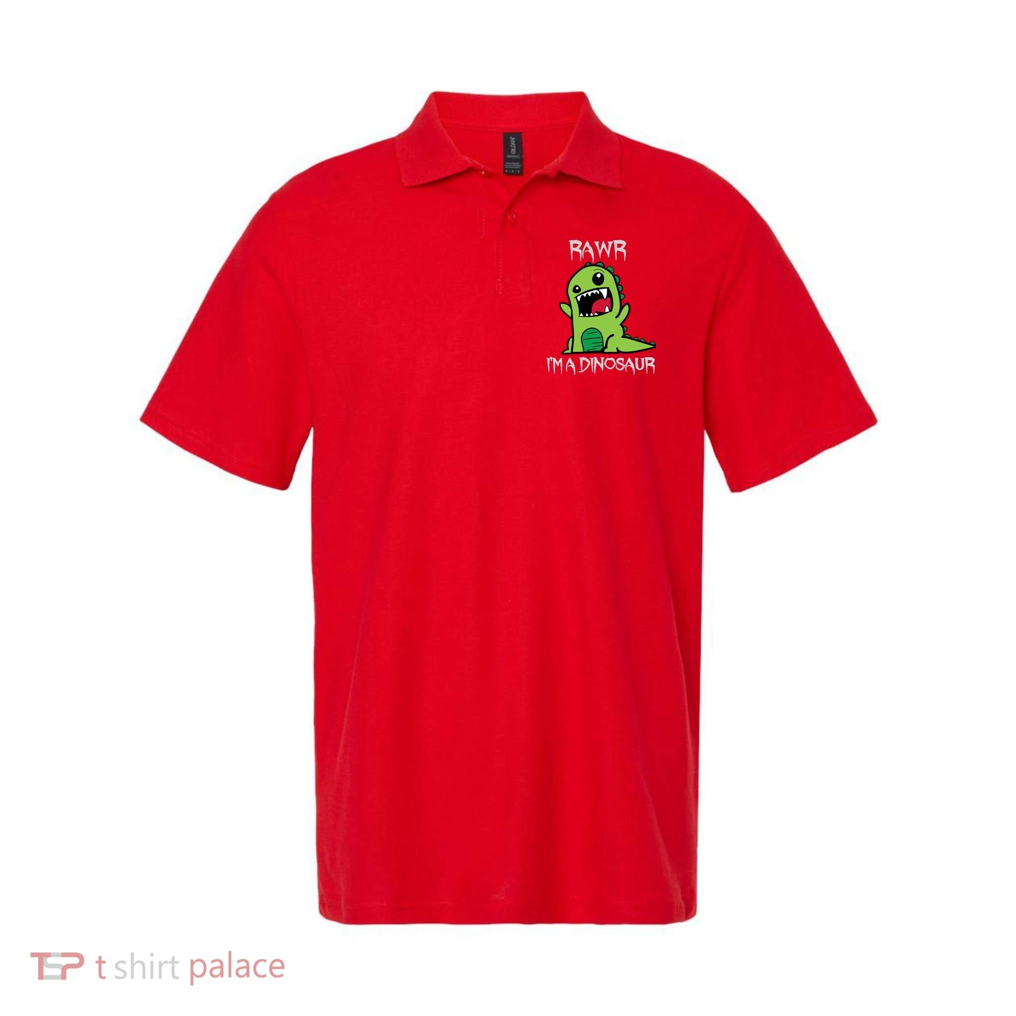 Rawr IM A Dinosaur Cartoon Trex Monster Polo