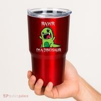 Rawr IM A Dinosaur Cartoon Trex Monster Tumbler thumb 2