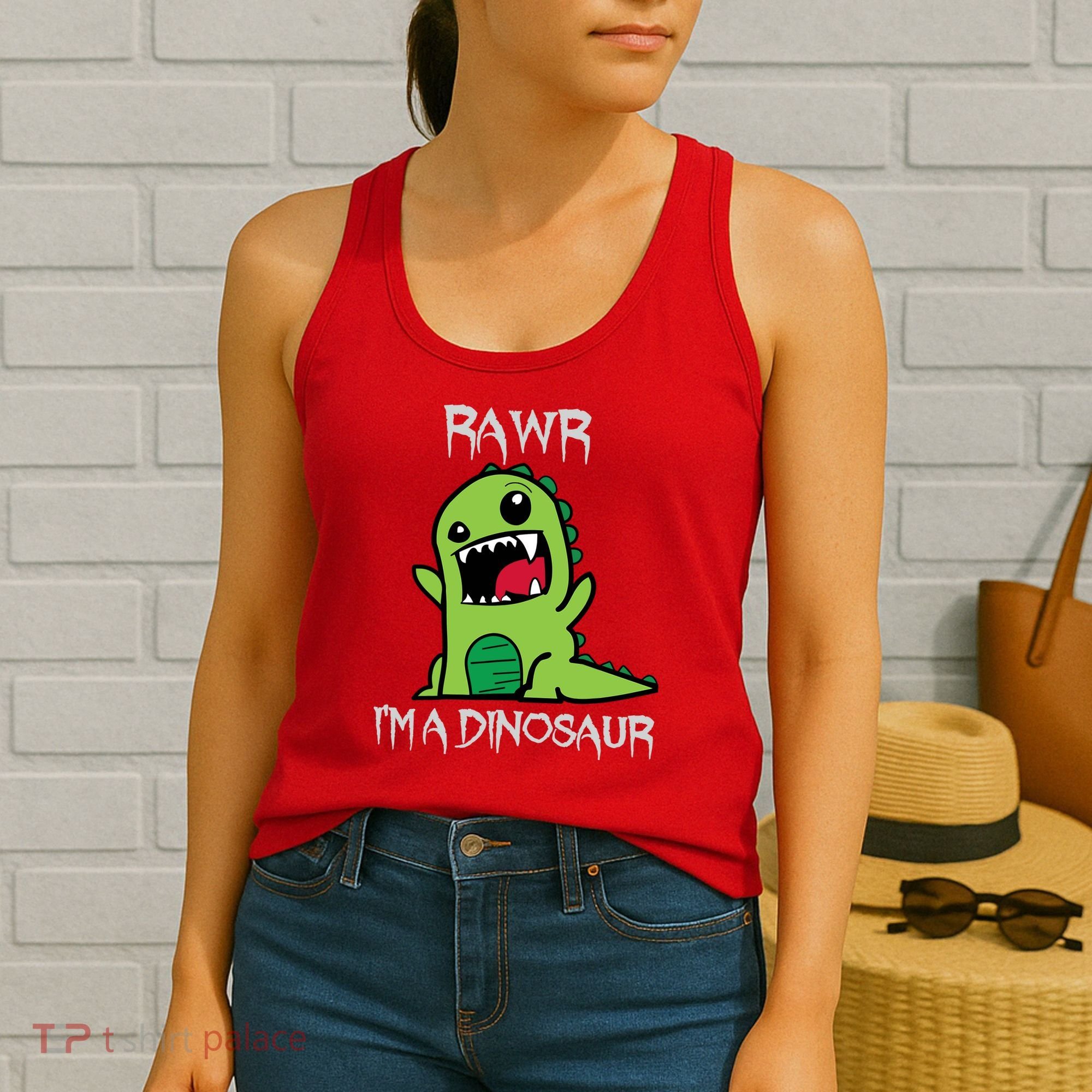 Rawr IM A Dinosaur Cartoon Trex Monster Women's Tank Top