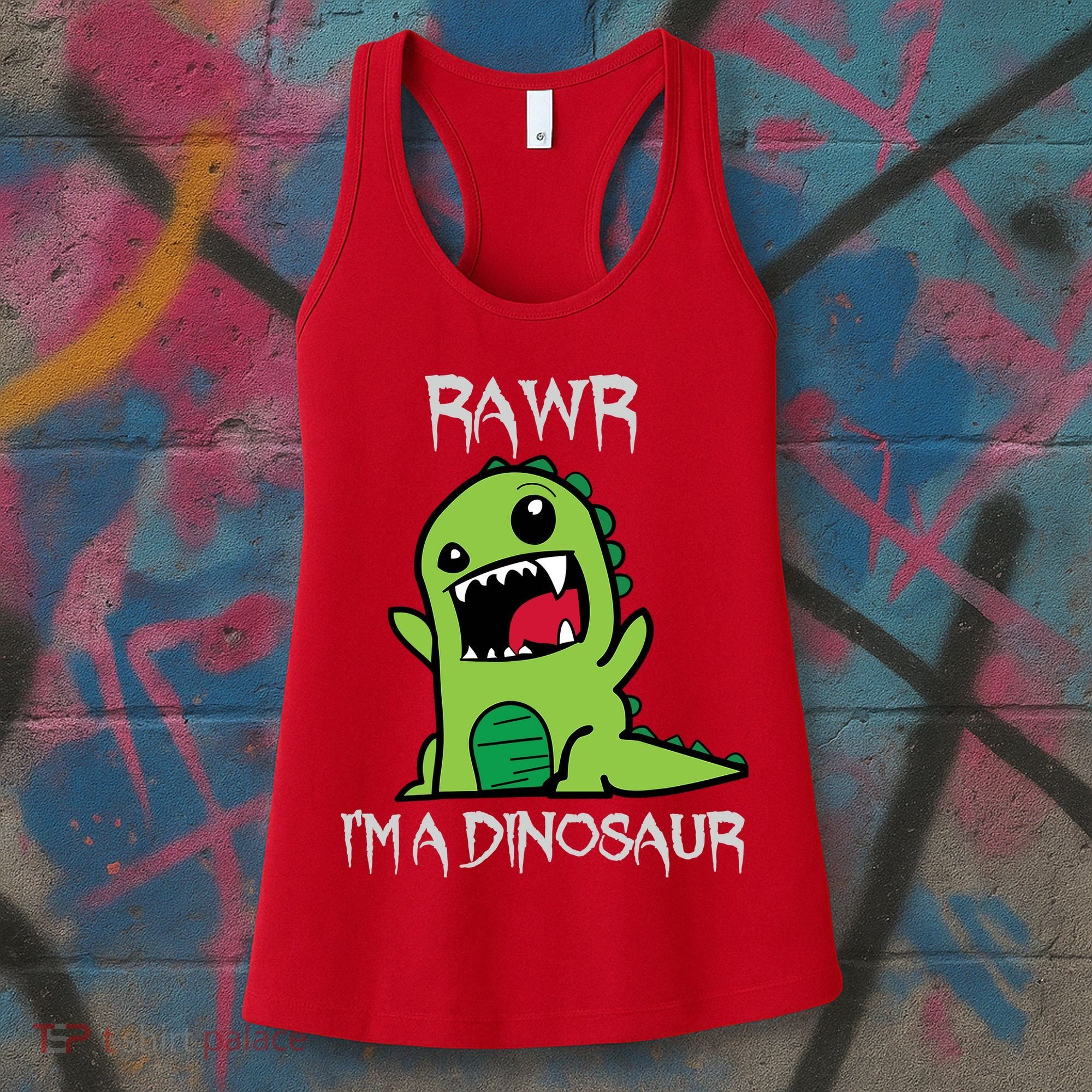 Rawr IM A Dinosaur Cartoon Trex Monster Women's Tank Top