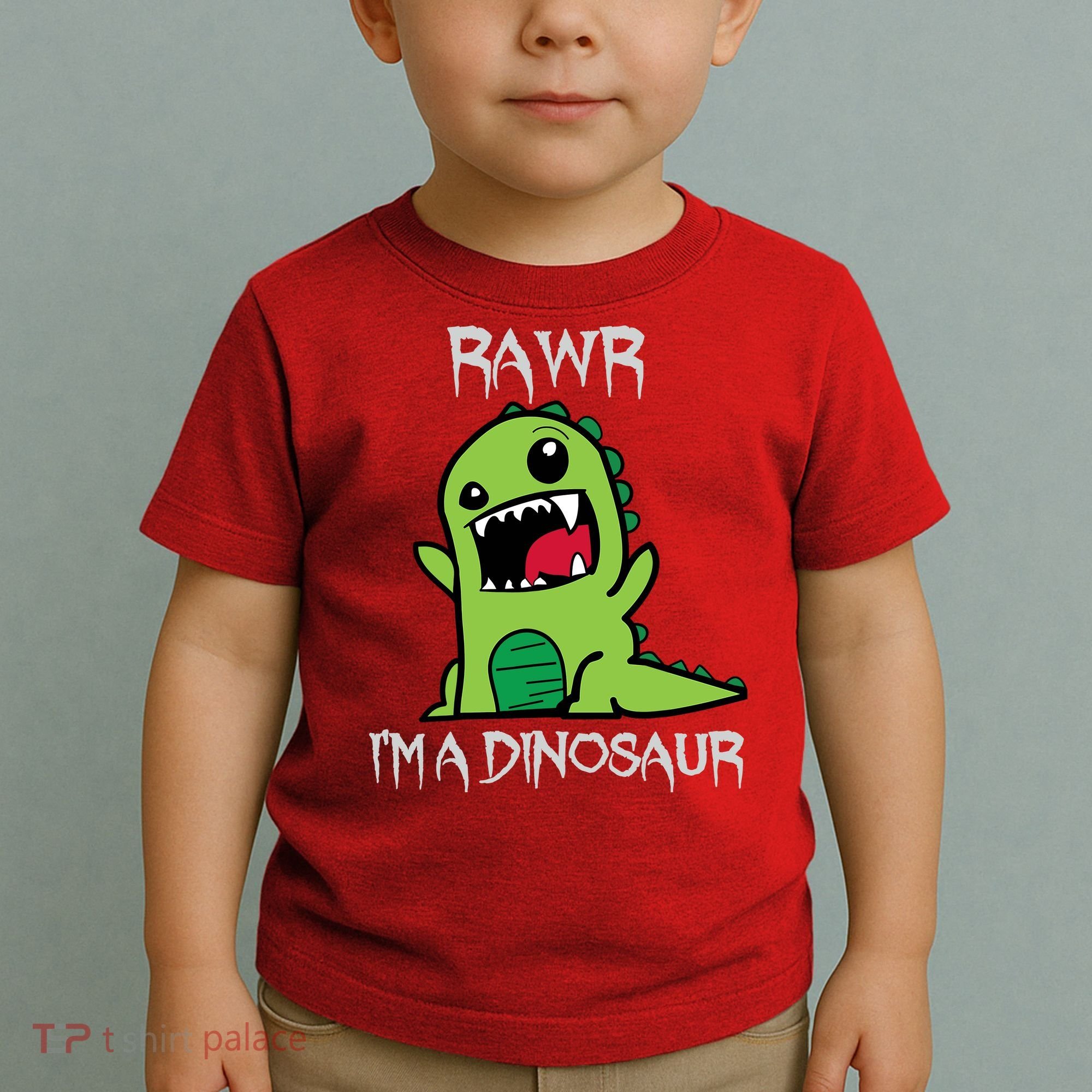 Rawr IM A Dinosaur Cartoon Trex Monster Toddler T-Shirt