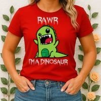 Rawr IM A Dinosaur Cartoon Trex Monster Women's T-Shirt thumb 2