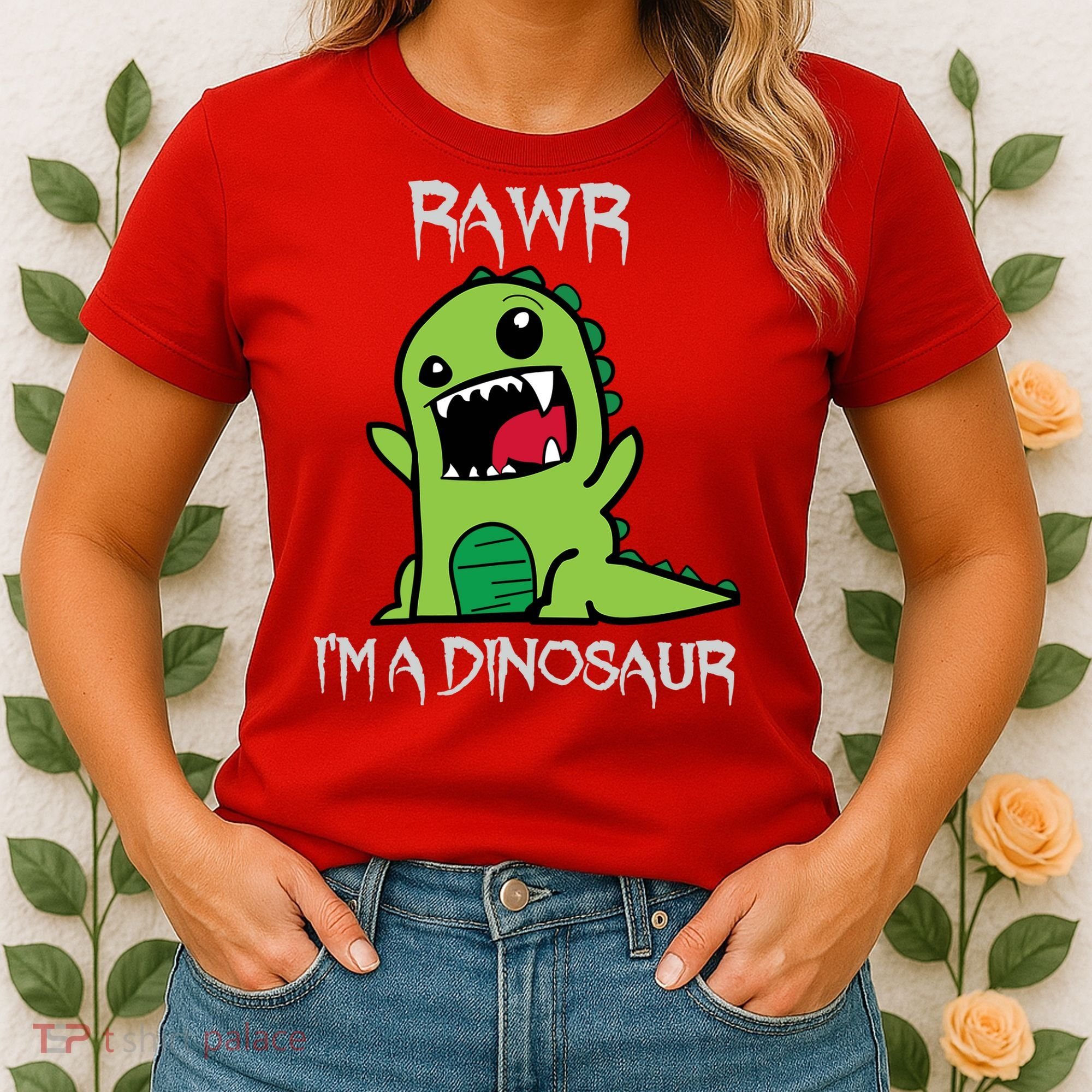 Rawr IM A Dinosaur Cartoon Trex Monster Women's T-Shirt
