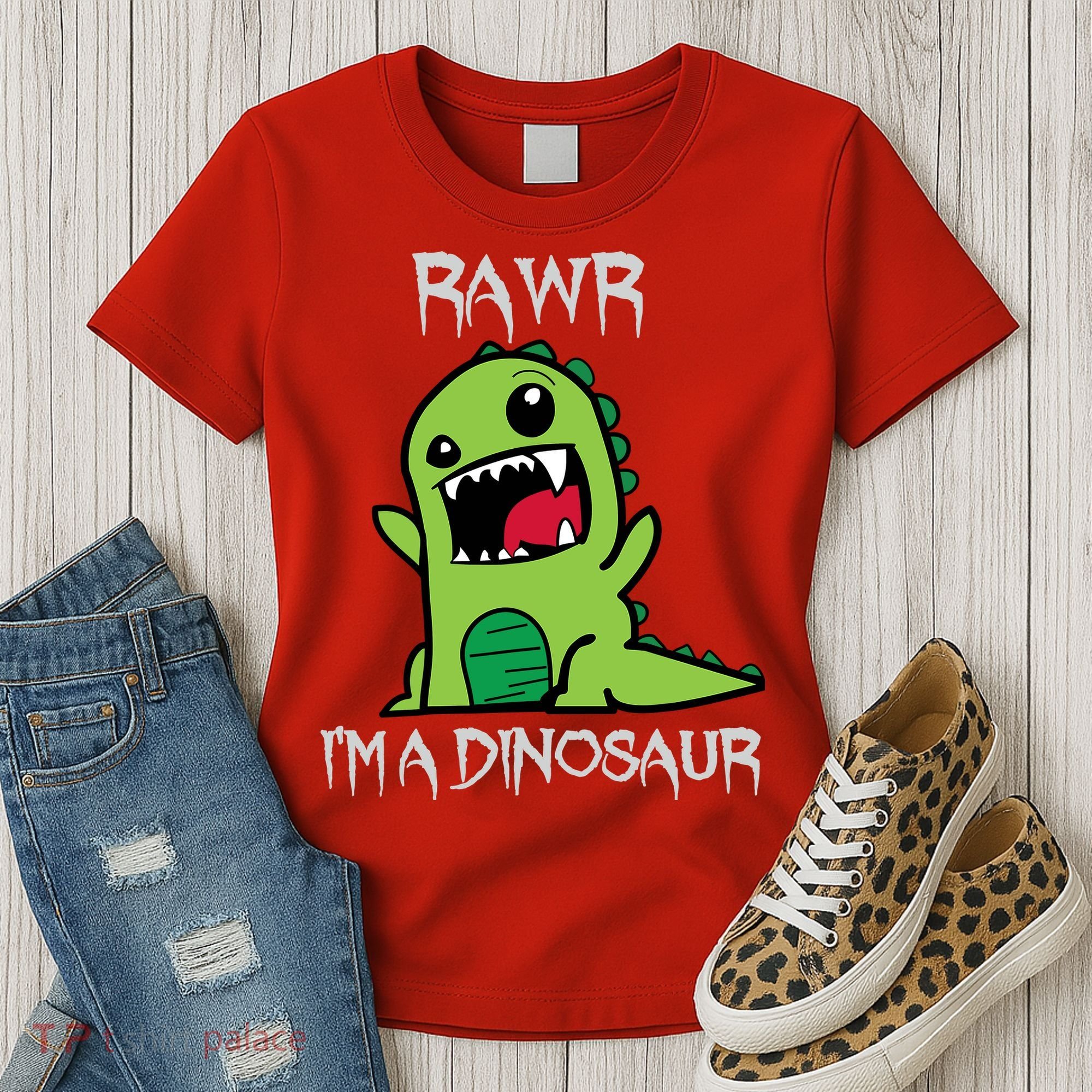 Rawr IM A Dinosaur Cartoon Trex Monster Women's T-Shirt