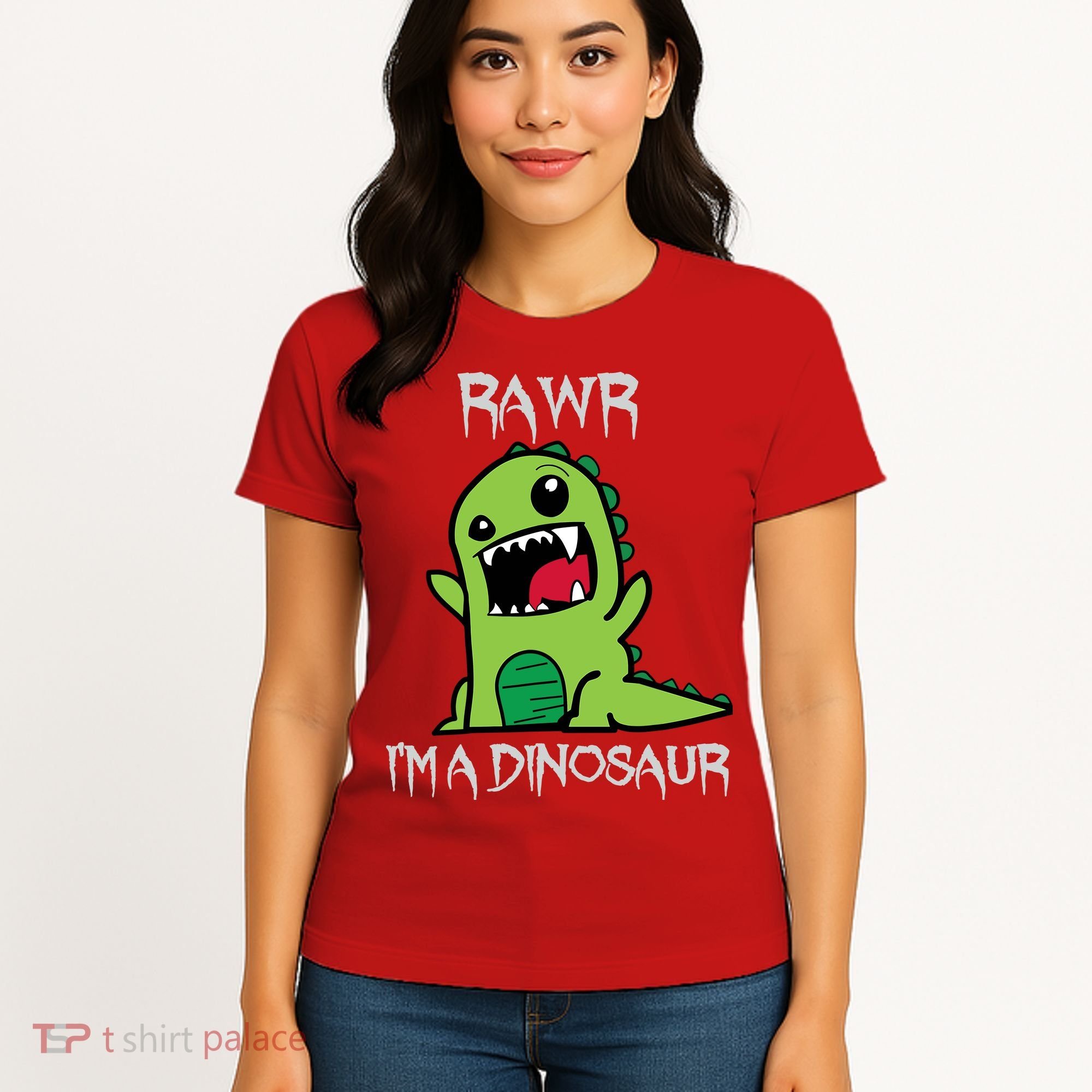 Rawr IM A Dinosaur Cartoon Trex Monster Women's T-Shirt