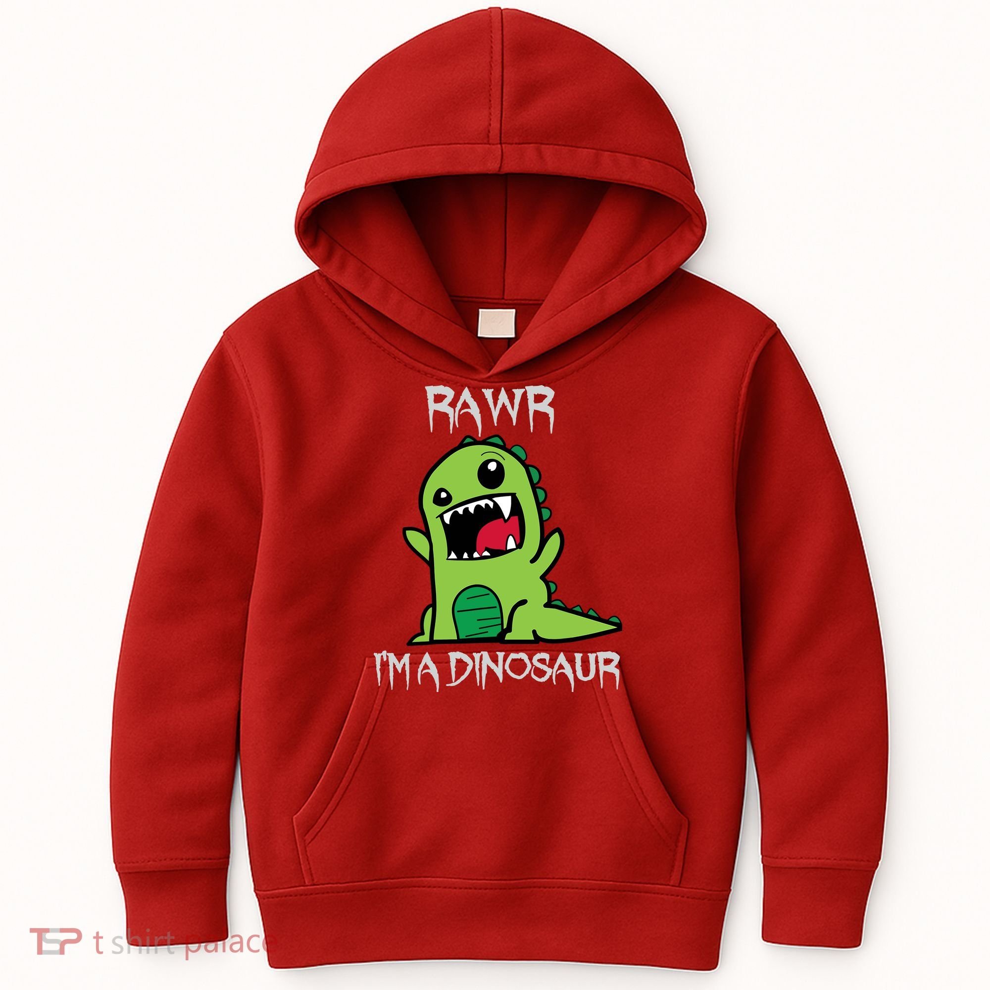 Rawr IM A Dinosaur Cartoon Trex Monster Kids Hoodie