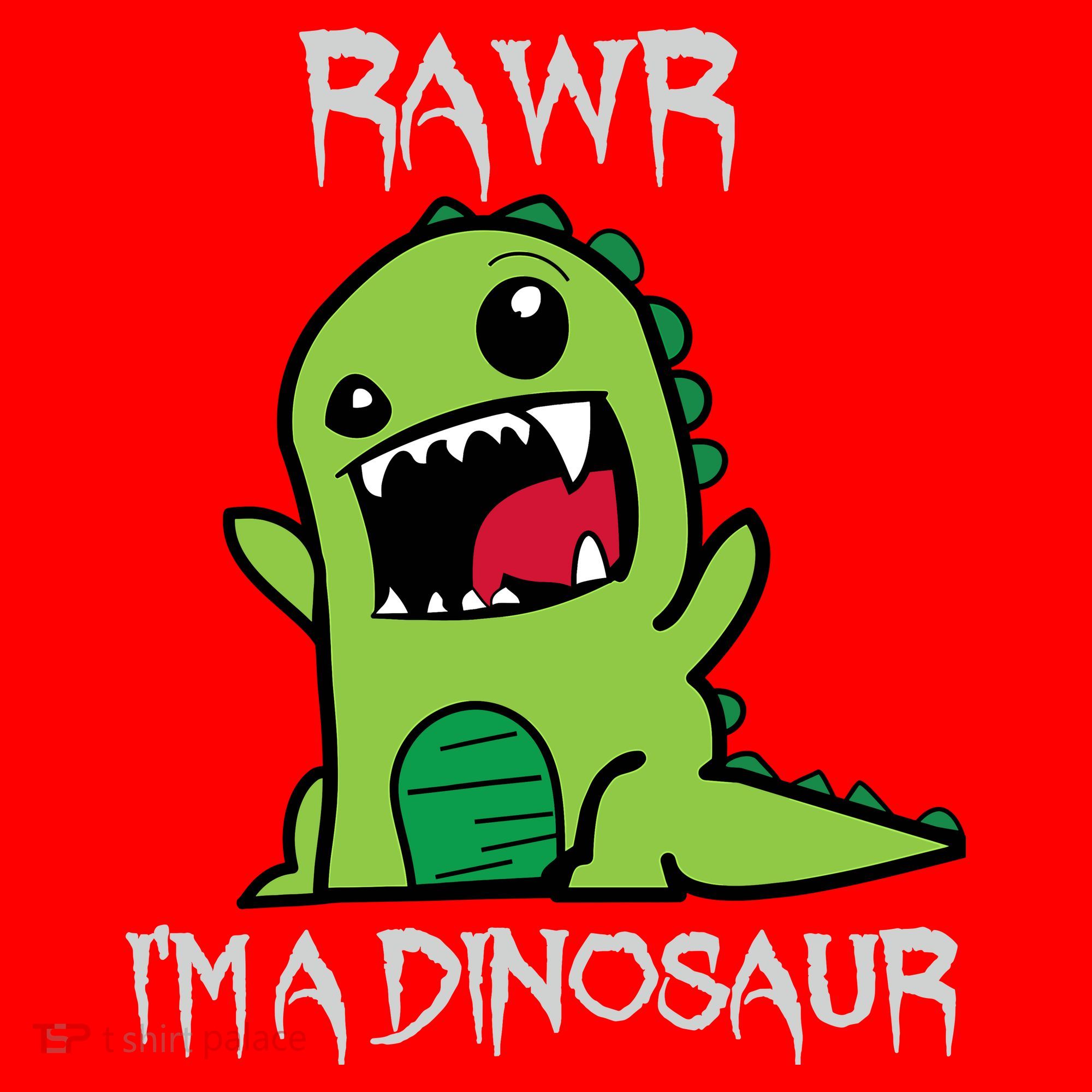 Rawr IM A Dinosaur Cartoon Trex Monster Kids Long Sleeve Shirt