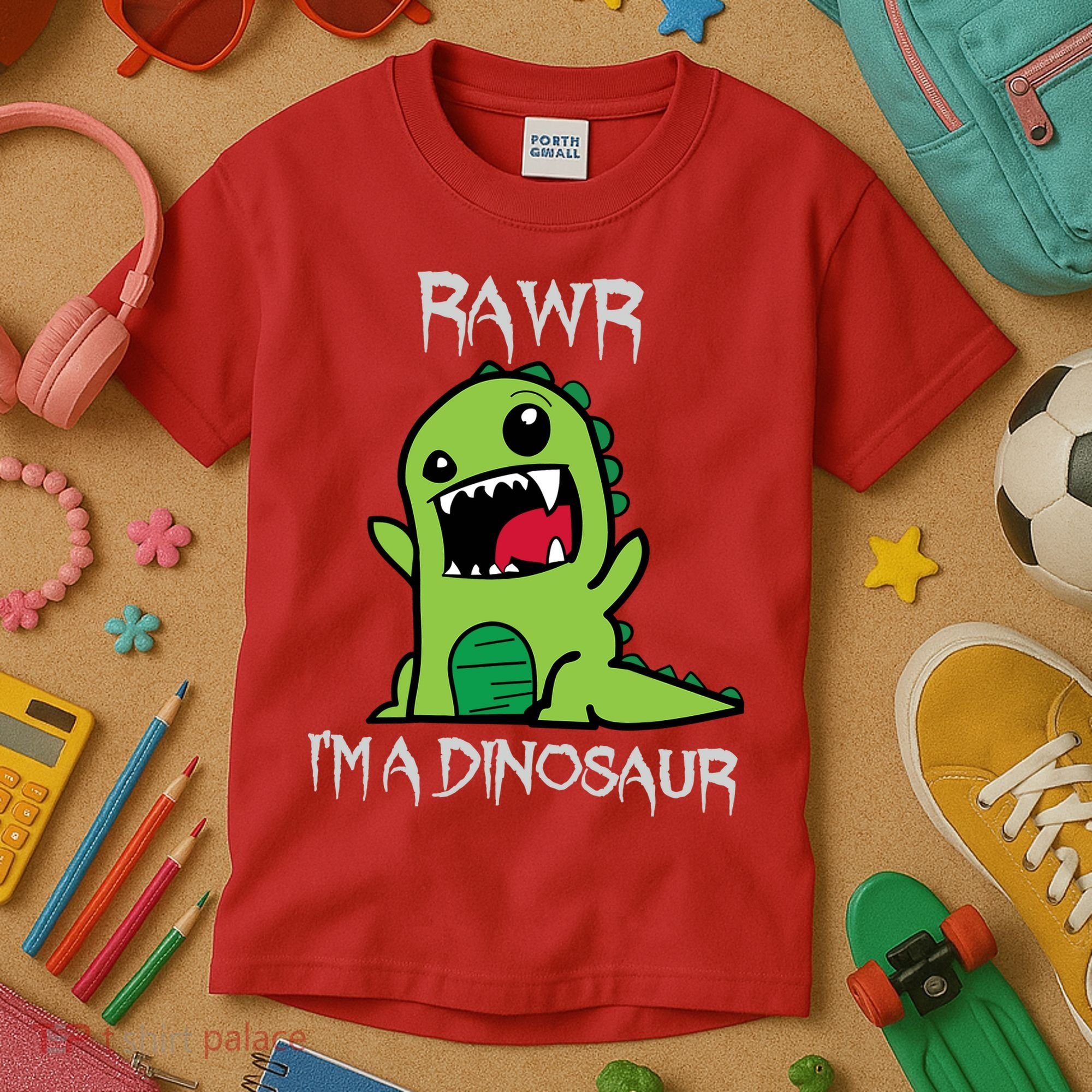 Rawr IM A Dinosaur Cartoon Trex Monster Kids T-Shirt
