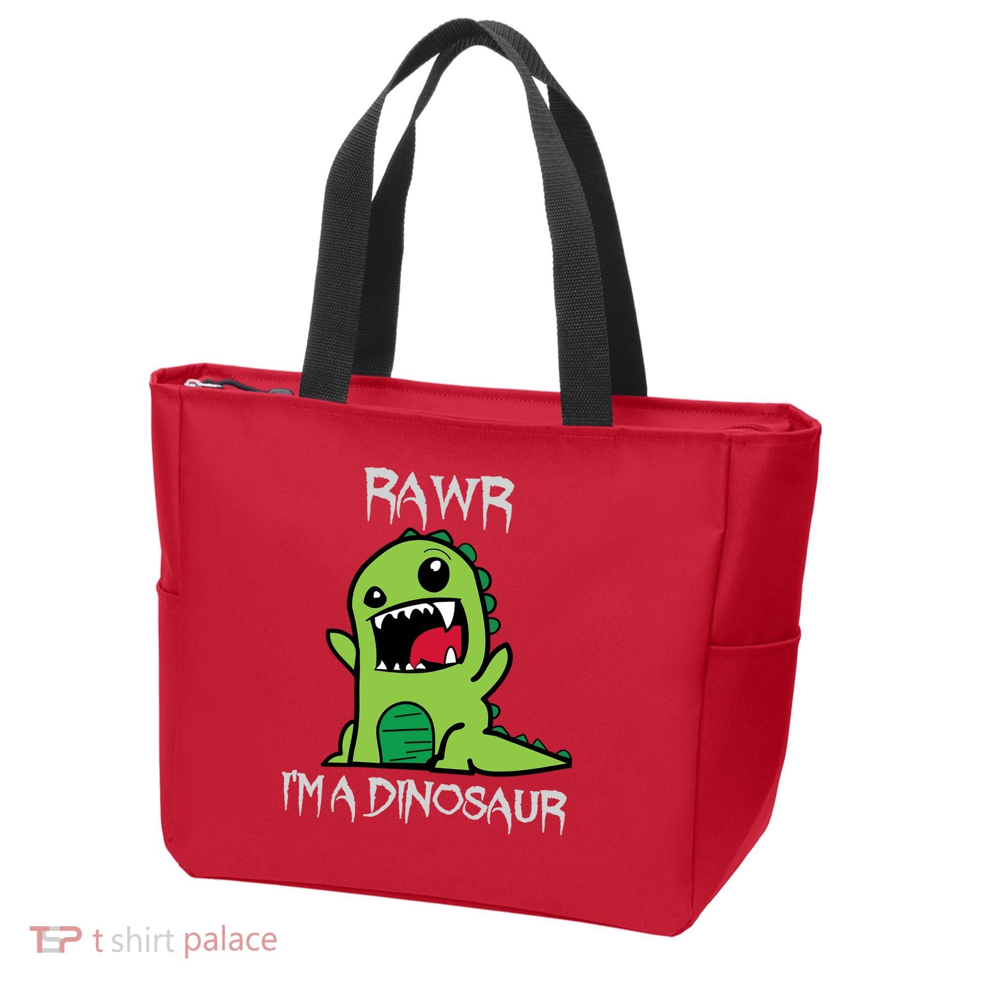 Rawr IM A Dinosaur Cartoon Trex Monster Tote Bag
