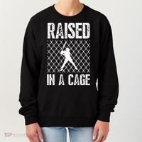 Raised In A Cage Baseball Gift Women's Sweatshirt thumb 0
