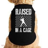 Raised In A Cage Baseball Gift Doggie Tank thumb 0
