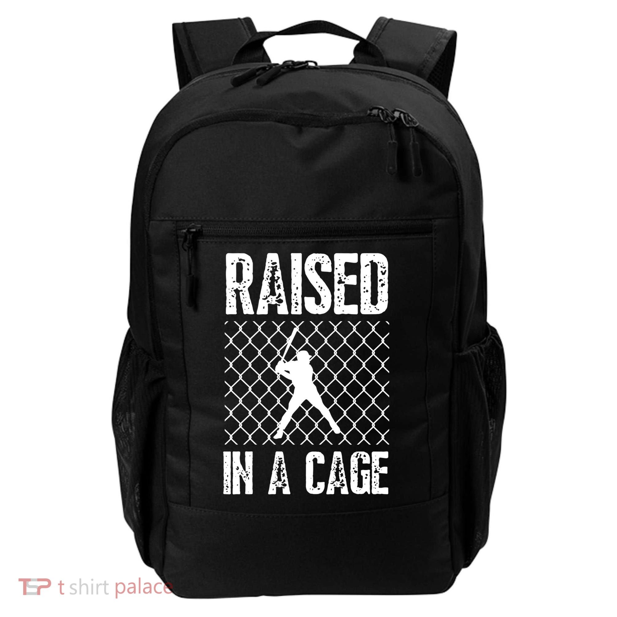 Raised In A Cage Baseball Gift Backpack