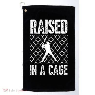 Raised In A Cage Baseball Gift Golf Towel