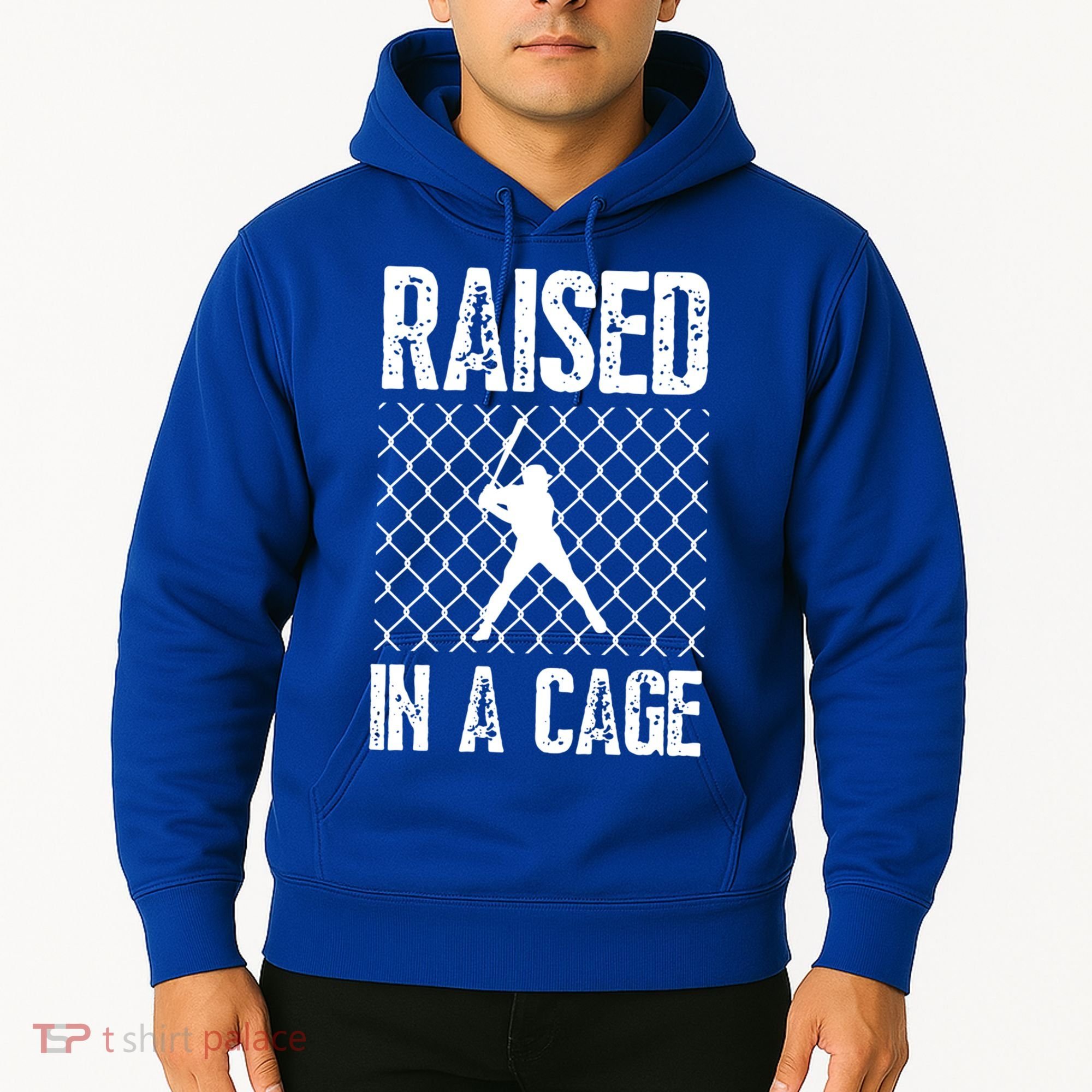Raised In A Cage Baseball Gift Hoodie