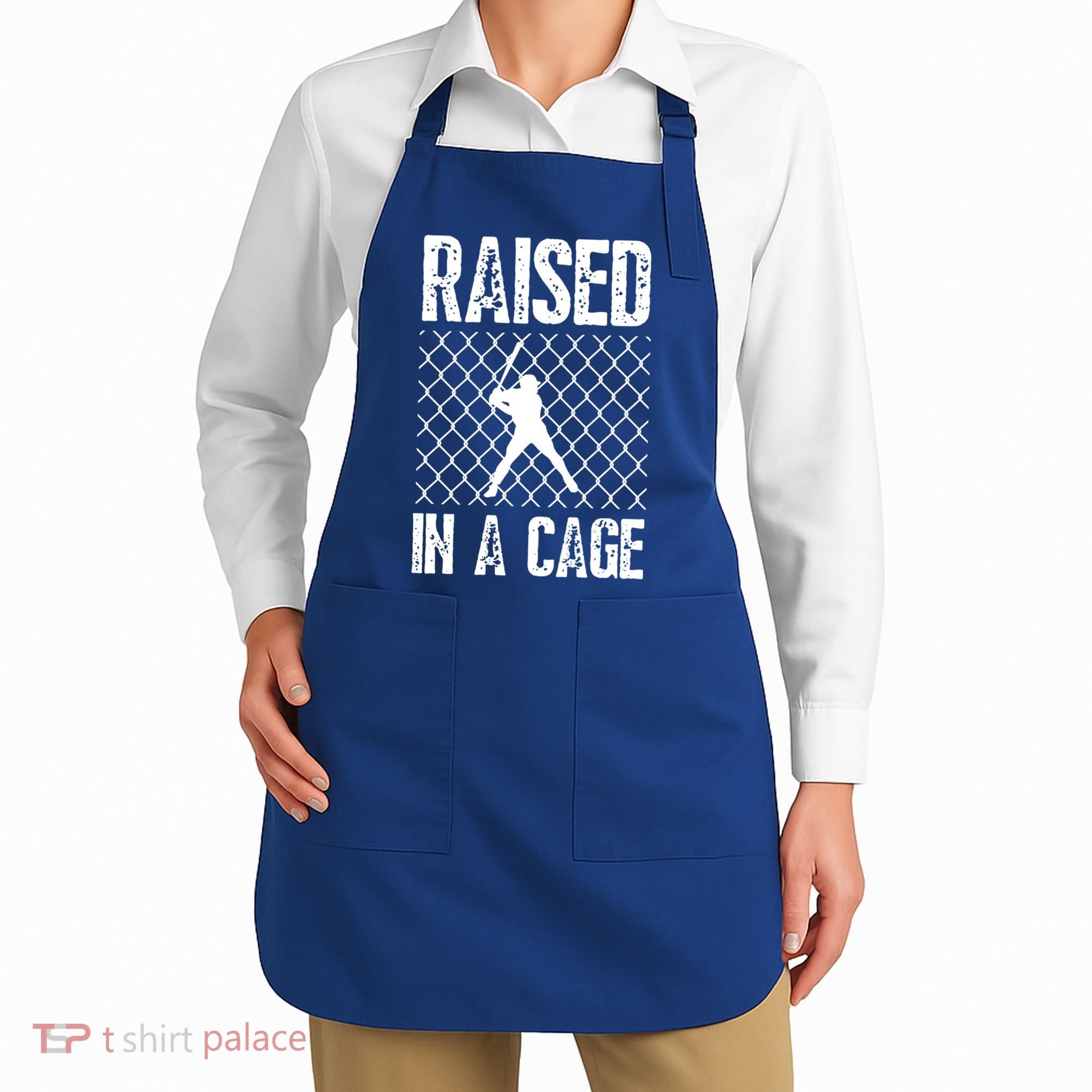 Raised In A Cage Baseball Gift Apron