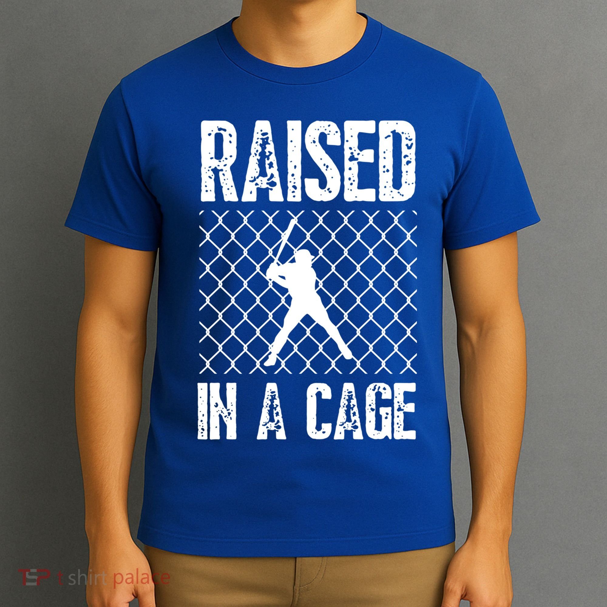 Raised In A Cage Baseball Gift T-Shirt