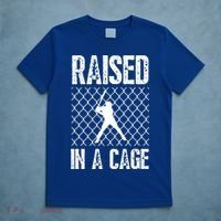 Raised In A Cage Baseball Gift T-Shirt thumb 5