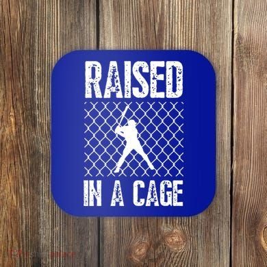 Raised In A Cage Baseball Gift Coaster
