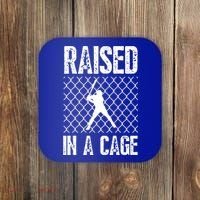 Raised In A Cage Baseball Gift Coaster thumb 0