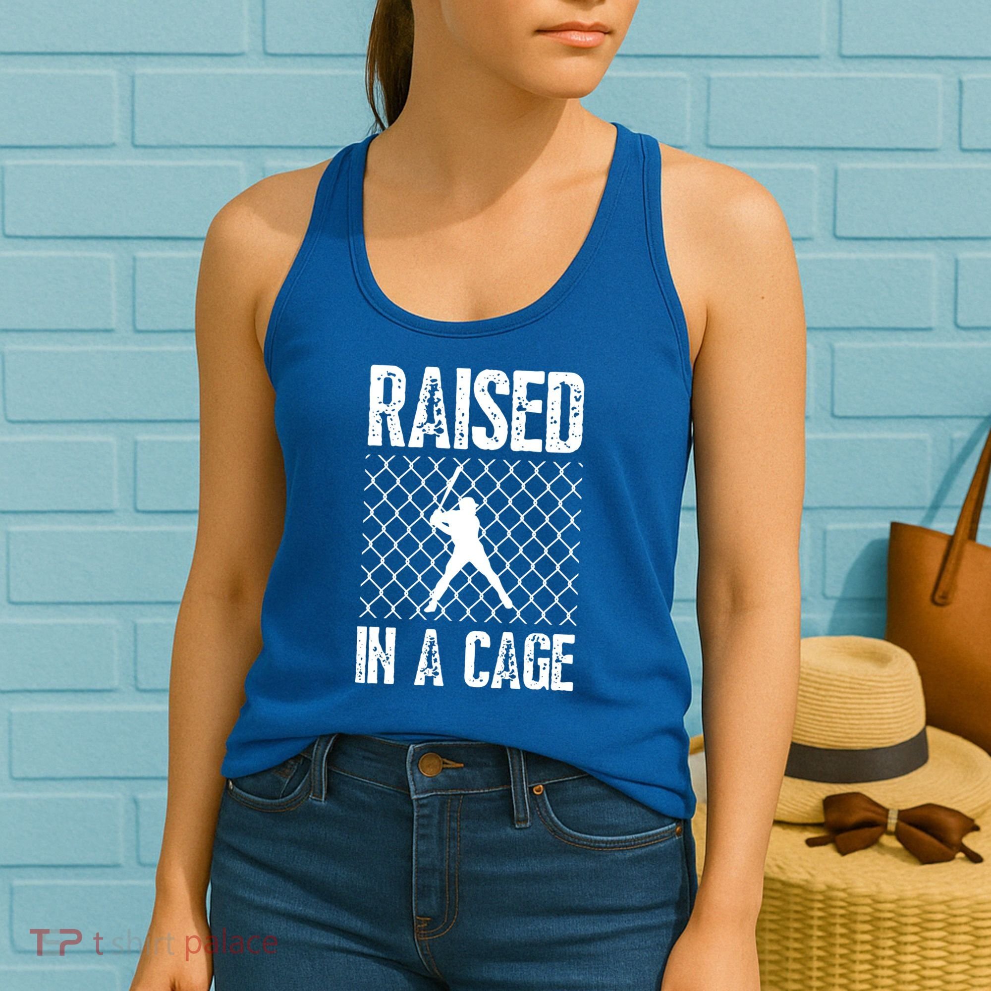 Raised In A Cage Baseball Gift Women's Tank Top