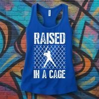 Raised In A Cage Baseball Gift Women's Tank Top thumb 3