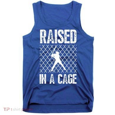 Raised In A Cage Baseball Gift Tank Top