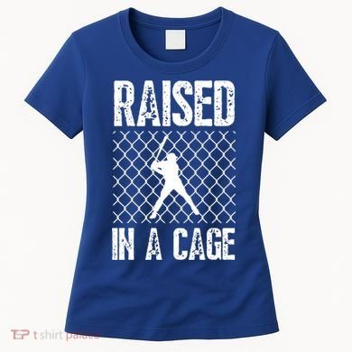 Raised In A Cage Baseball Gift Women's T-Shirt