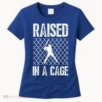 Raised In A Cage Baseball Gift Women's T-Shirt thumb 0