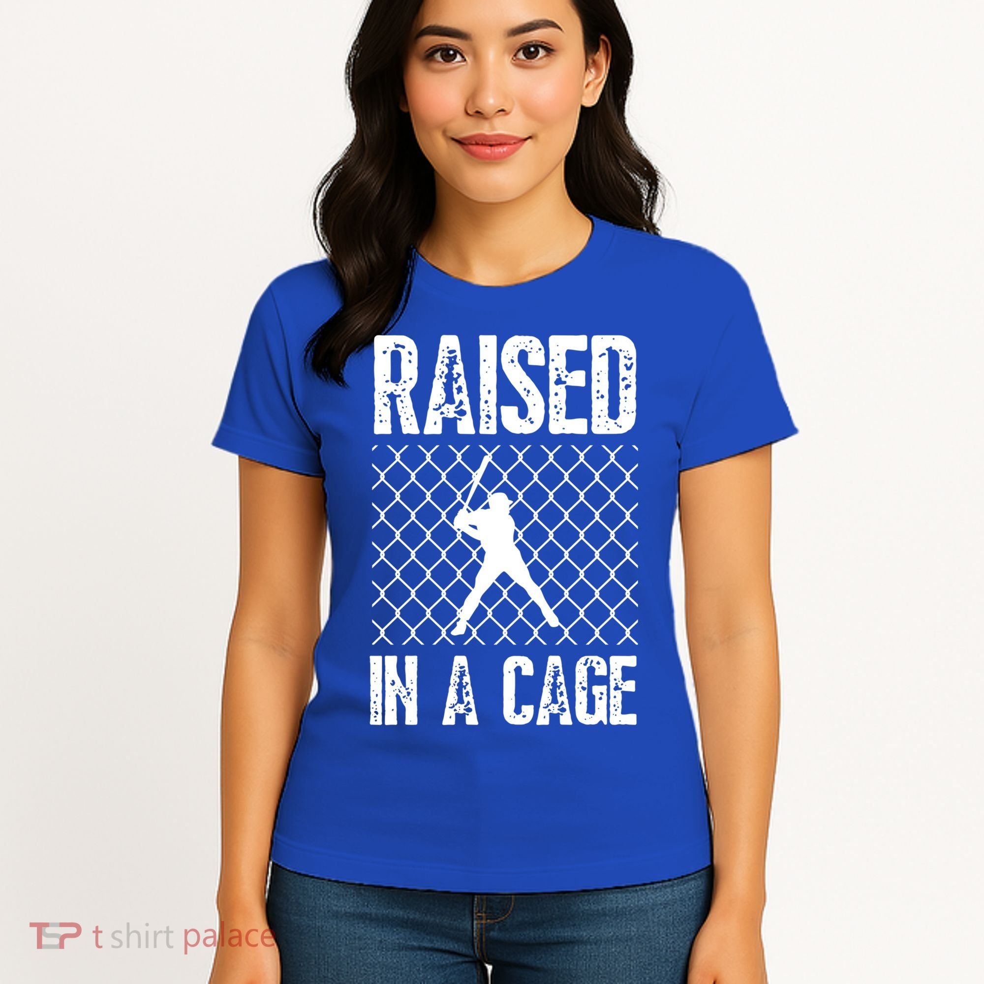 Raised In A Cage Baseball Gift Women's T-Shirt