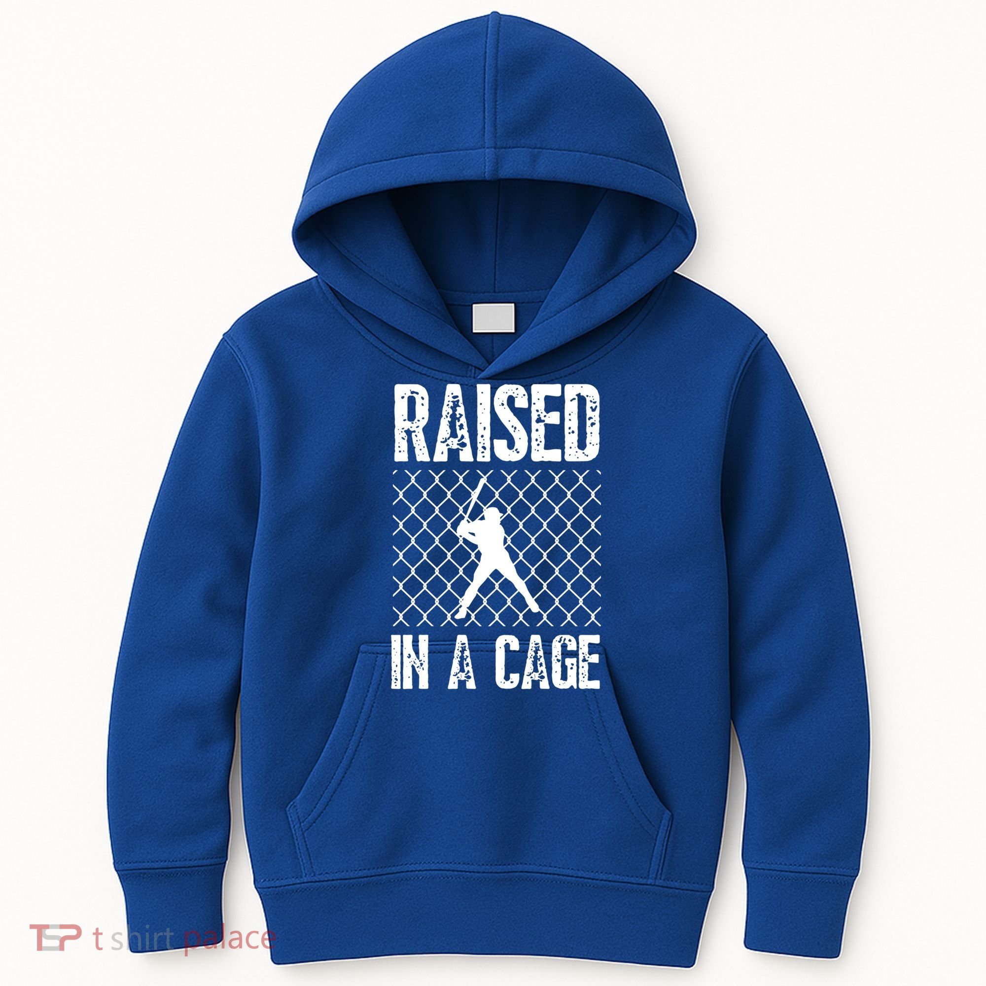 Raised In A Cage Baseball Gift Kids Hoodie