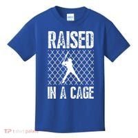 Raised In A Cage Baseball Gift Kids T-Shirt thumb 0